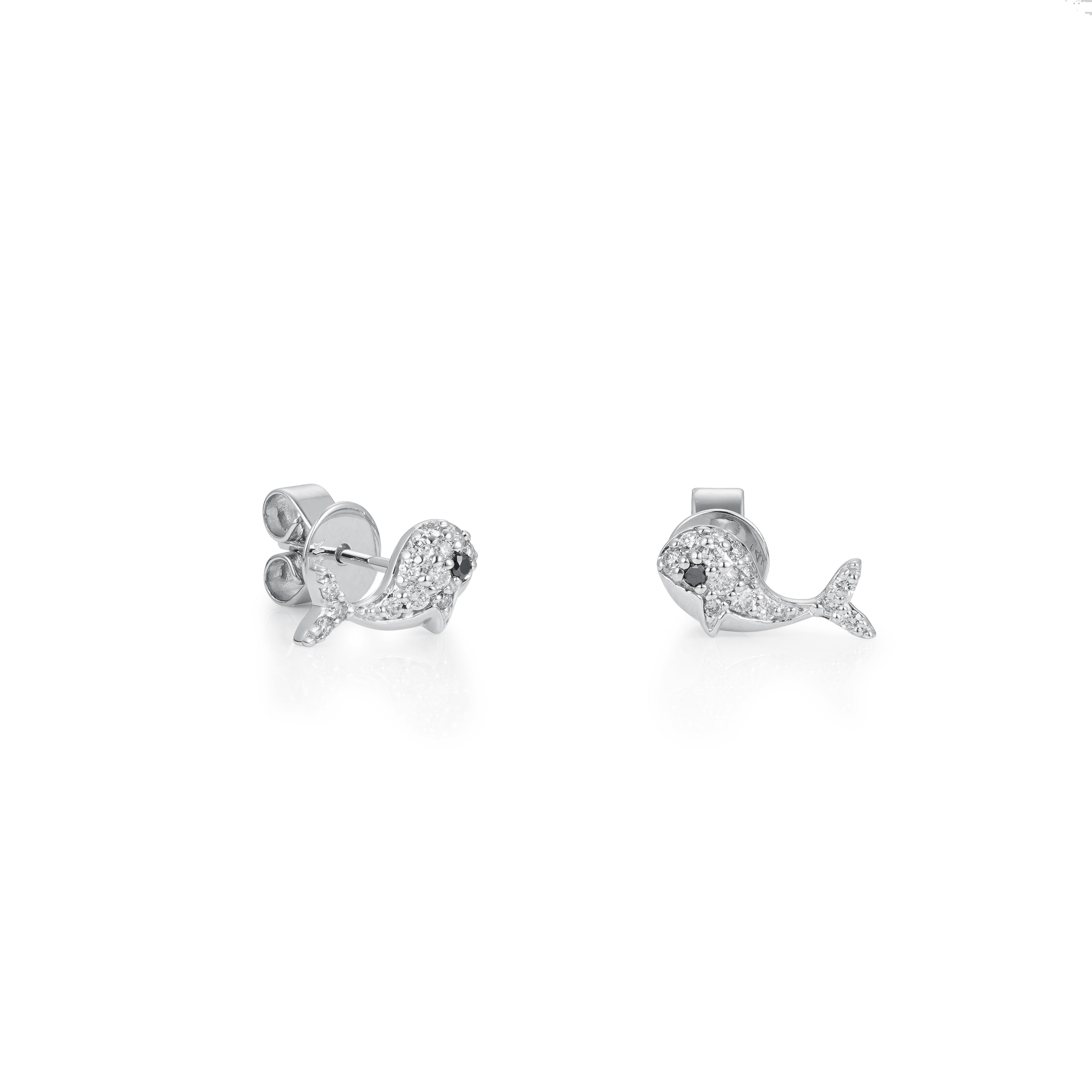 Polished Dolphin Hoop Earrings in 14k White Gold, 20mm - The Black Bow  Jewelry Company